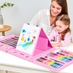 Picture of Kids Deluxe Art Kit - 208-Piece Creativity Set with Drawing Board, Color Pencils & Pastels