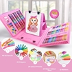 Picture of Kids Deluxe Art Kit - 208-Piece Creativity Set with Drawing Board, Color Pencils & Pastels